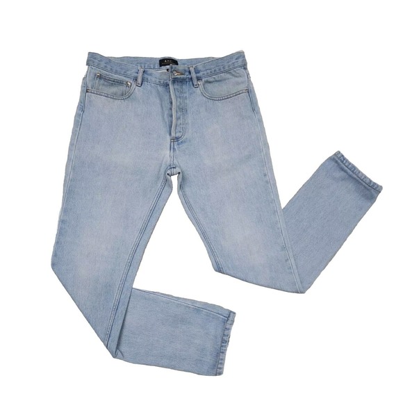 A.P.C. Petit New Standard Distressed Faded Selvedge Redline Denim Jeans 30 W 31